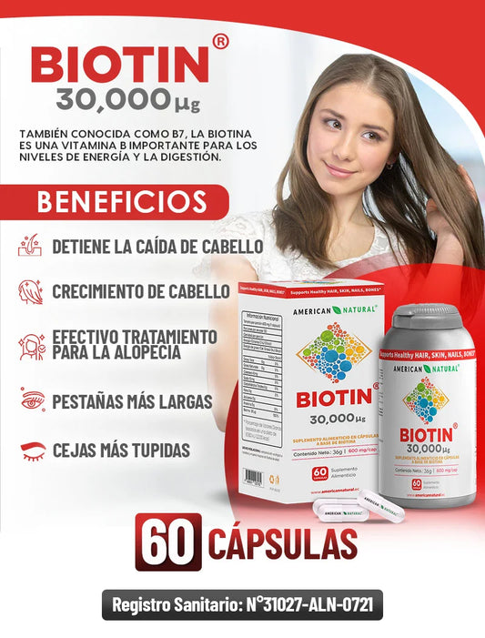 Biotina 120 Cáps. - 2 Frascos Máximo Efecto